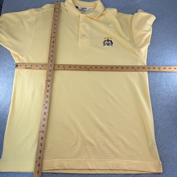 Men's Cutter & Buck Size Large Ryder Cup The Country Club Yellow Polo Shirt Golf - Picture 6 of 10